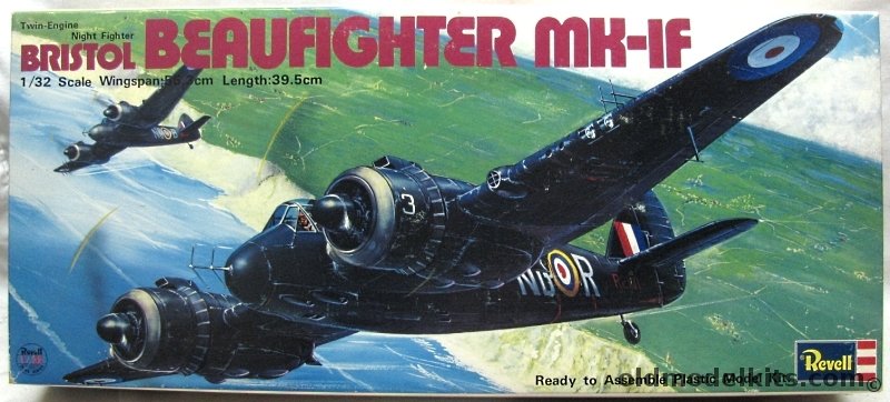 Revell 1/32 Bristol Beaufighter Mk IF - Flt./Lt. John ' Cat's Eyes' Cunningham's Aircraft and RAF Aircraft 'PNB' - Revell Japan Issue, H251-2000 plastic model kit